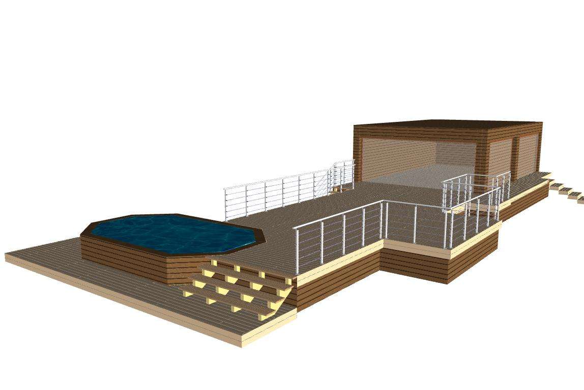 Plage de piscine hors-sol - Avant