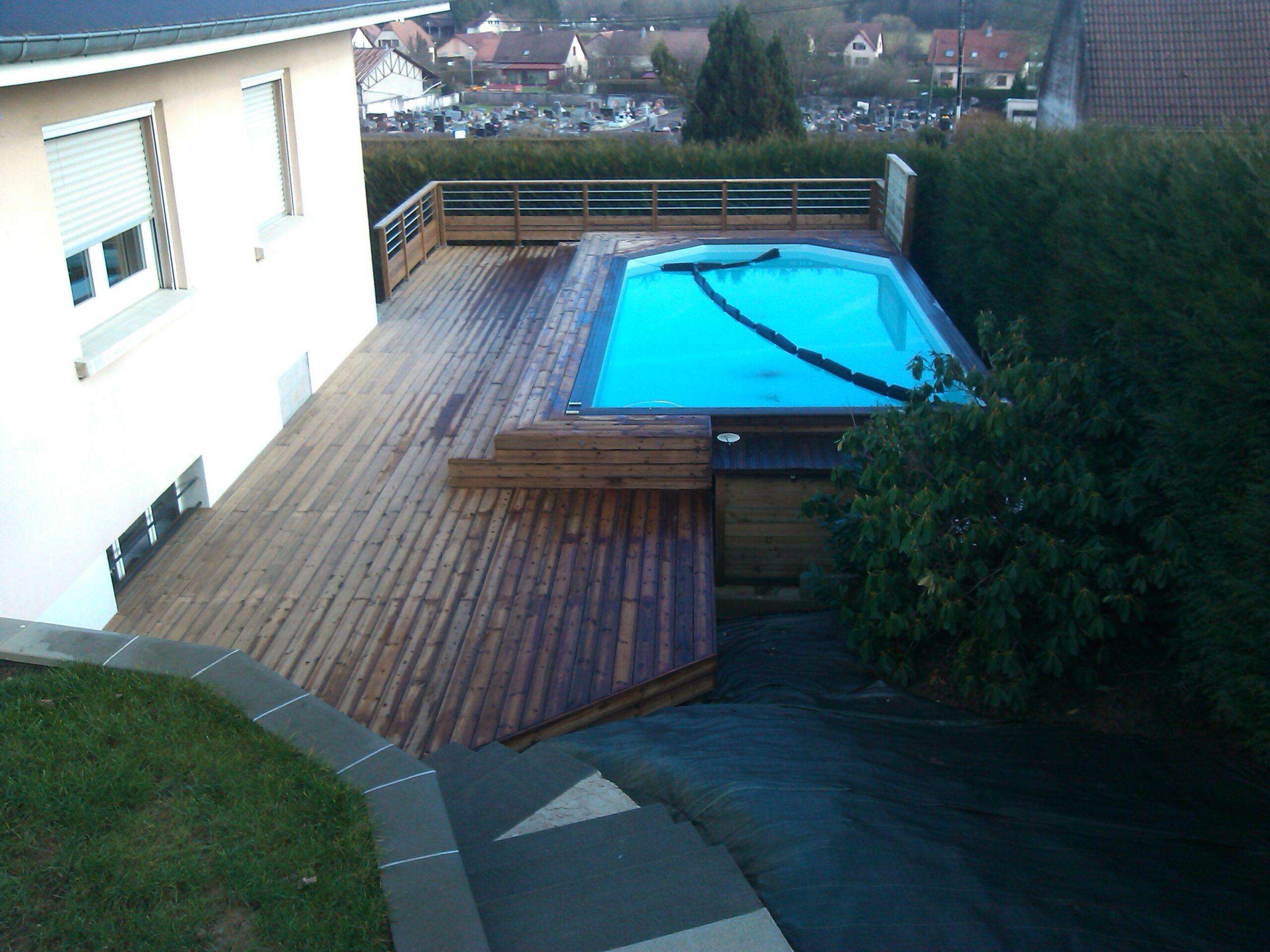Terrasse tour de piscine hors sol - Après