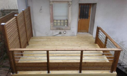 création terrasse plateforme Chatenois 90 pose