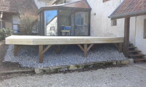 création terrasse plateforme Lebetain 90 installation