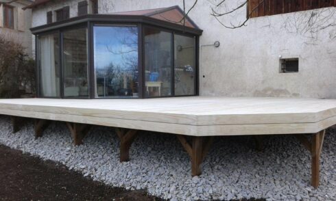 création terrasse plateforme Lebetain 90 pose