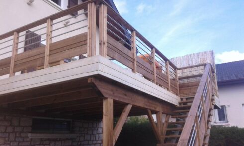 création terrasse plateforme Ouhans 25 installation