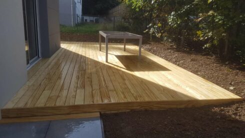 création terrasse sortie de jardin Bartenhein 68