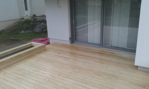 création terrasse sortie de jardin Brunstadt 68 installation