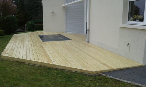 création terrasse sortie de jardin Dasle 25 pose