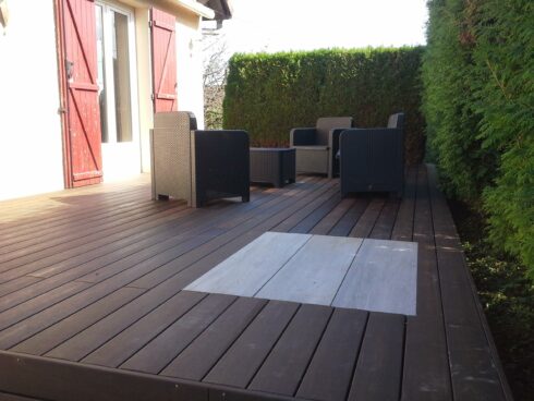 création terrasse sortie de jardin Héricourt 70 installation