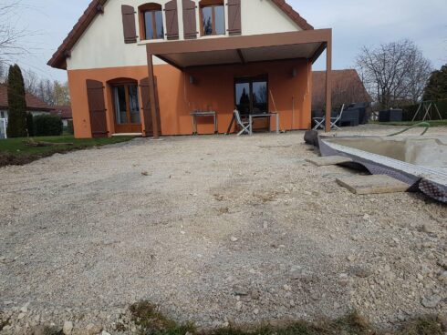 création terrasse sortie de jardin Montreux Chateau 90