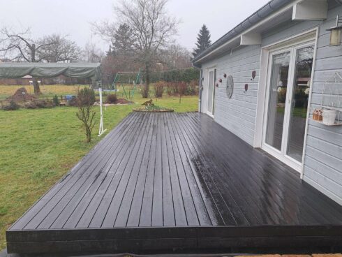 création terrasse sortie de jardin Planche Bas 70 pose