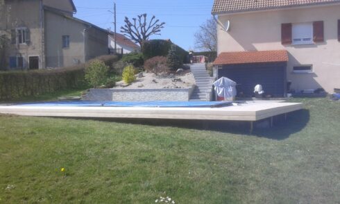 terrasse plage de piscine hors sol Bondeval 25 pose