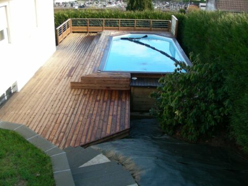 terrasse plage de piscine hors sol Chatenois 90 étude