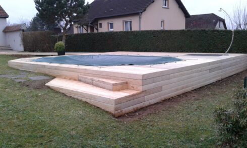 terrasse plage de piscine hors sol Héricourt 70 installation