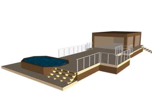 terrasse plage de piscine hors sol Mandeure 25 étude