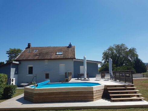 terrasse plage de piscine hors sol Mandeure 25 pose