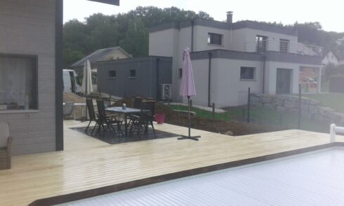 terrasse plage de piscine hors sol Seloncourt 25 installation