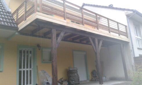 terrasse prolongement balcon existant Hérimoncourt 25 pose