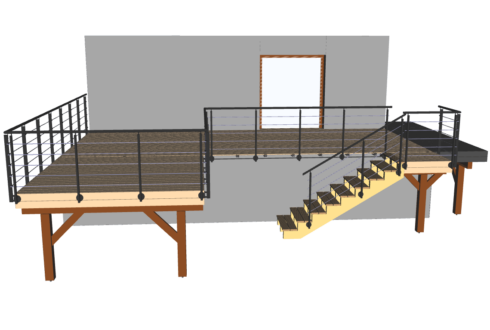 terrasse prolongement balcon existant Lachapelle sous Rougemont 90 étude