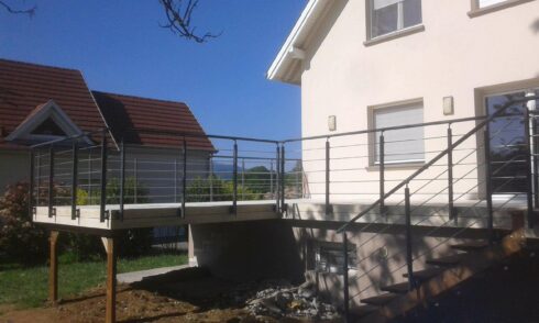 terrasse prolongement balcon existant Lachapelle sous Rougemont 90 pose
